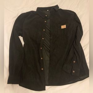 corduroy black button up shirt